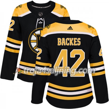 Boston Bruins tröja David Backes 42 Adidas 2017-2018 Svart Authentic - Dame NHL Tröjor